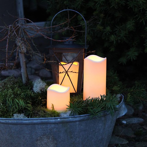 Star Trading Kerze Paul, Stumpenkerze, Beige, LED, Timer, Gelb, Außenbereich, 7, - Bild 2 von 4