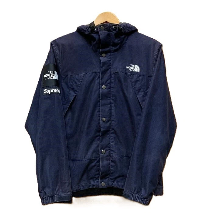 Veste parka montagne velours côtelé Supreme X The North Face bleu marine homme occasion taille S
