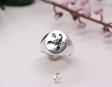 Scorpio Zodiac Ring Silver Scorpion Ring Silver 925 November Zodiac Ring Scorpio