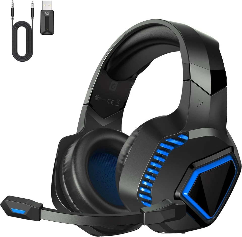Gaming Headset Wireless Kopfhörer Kabellos mit Mikrofon Noise Cancelling Bluetoo