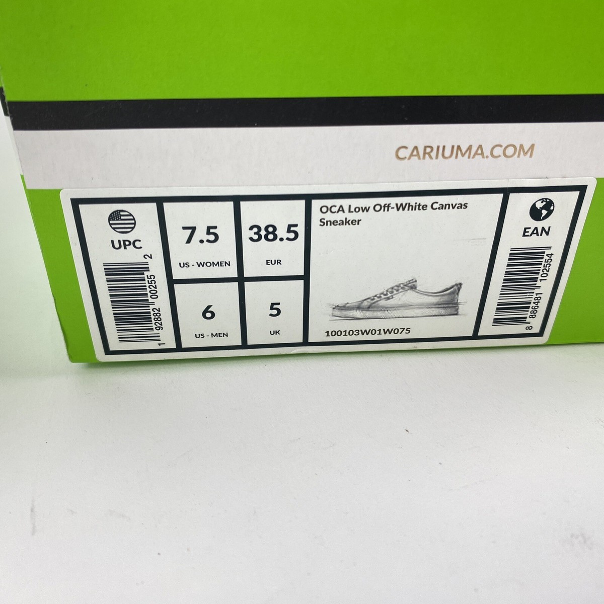 のん Cariuma OCA Low Off White Canvas Sneaker Men Sz 6 Women Sz 7.5