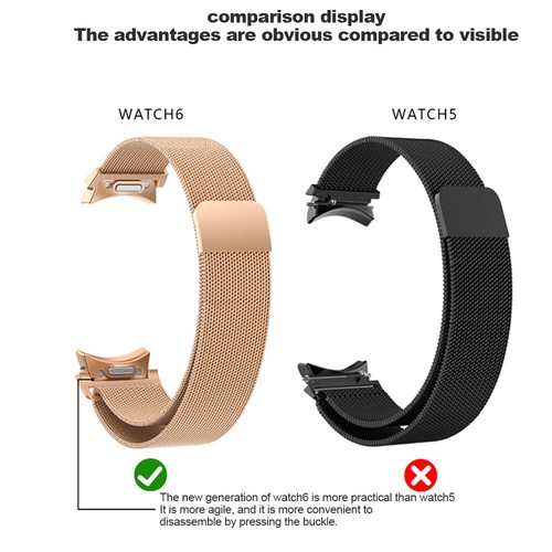 Magnetic Band Steel Strap For Samsung Galaxy Watch 40/44mm 6Classic 43/47mm 5Pro - 第 12/17 張圖片