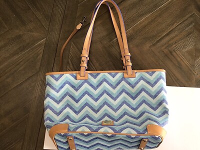 Dooney & Bourke Blue Zig Zag. Pattern Summer Handbag 15 X 10  Unused