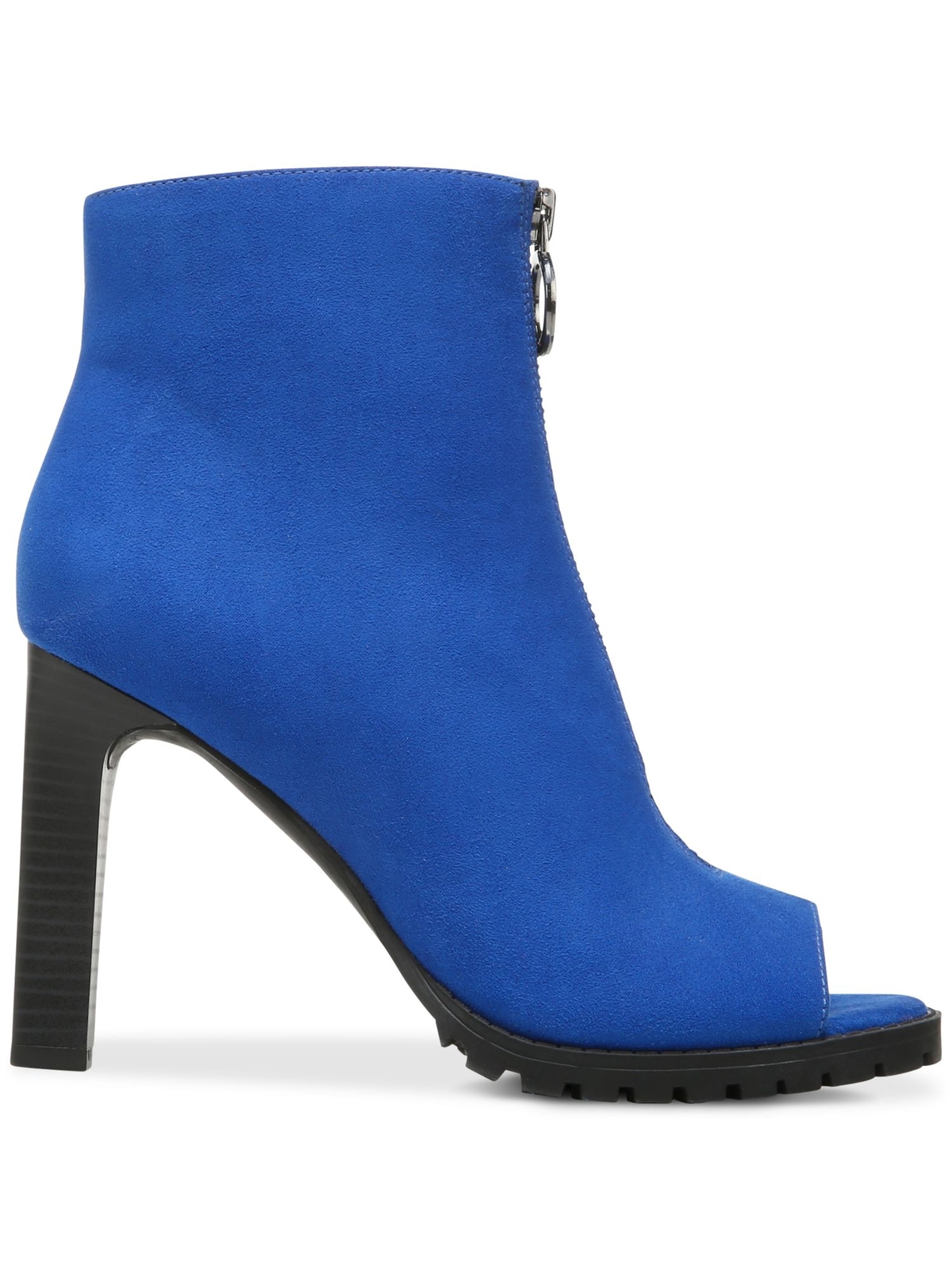 BAR III Womens Blue Cushioned Dillian Peep Toe Stiletto ZipUp Dress