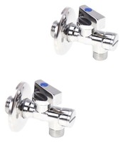 "Set 2X Eck-Ventil 1/2\"X3/8\" Anti-Kalk Mit Filter, Rosette Ventil Eckventil"