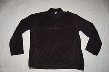 Mens Pullover Jacket BLACK FLEECE Zip Neck TWO POCKETS Drawstring Waist L 42-44