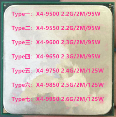 Phenom X4-9500 X4-9550 X4-9600 X4-9650 X4-9750 X4-9850 X4-9950 AM2+ 65NM CPU
