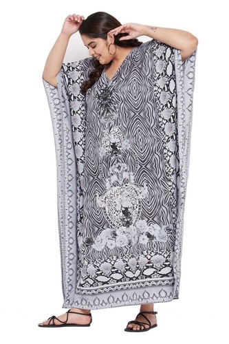 Women Kaftan Plus Size Long Maxi Dress Beach Cover Up Evening Gown Kimono Caftan - Picture 214 of 307