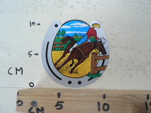 STICKER,DECAL PAARDEN STICKER HORSE HOEFIJZER WOMAN RIDING