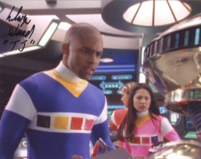 SELWYN WARD als T.J. the Blue Space Power Ranger ORIGINAL SIGNED AUTOGRAMM