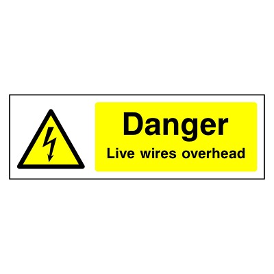 Gefahr Live Drähte Overhead Schild oder Aufkleber | ELEC0018