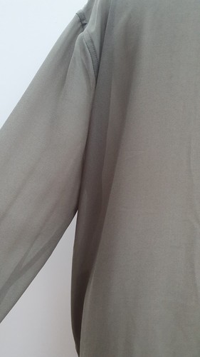 Wynnelayers snap front chiffon jacket Olive size SMALL New QVC - Picture 3 of 6