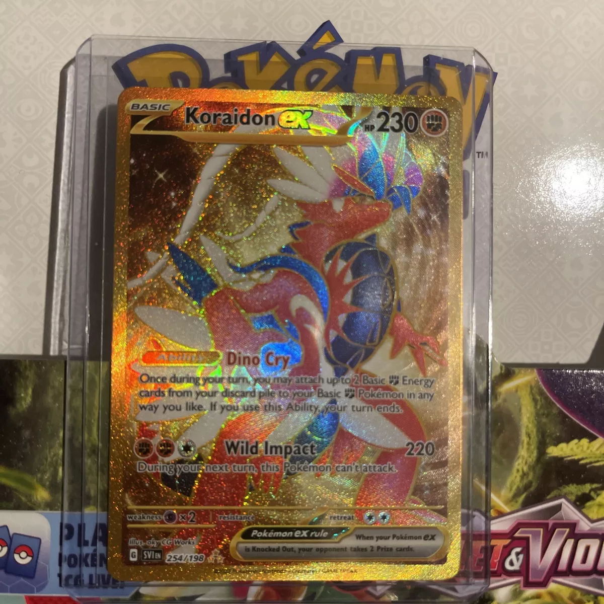 Koraidon EX 254/198 Scarlet & Violet English Secret Rare Gold PACK FRESH