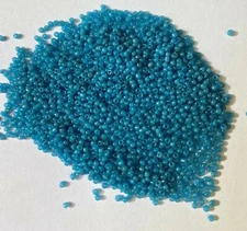 French Micro Seed Beads-13/0 Pony Trader Turquoise Greasy Blue- 8g bags