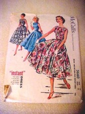 1956 McCall's Lady's "Instant" 1-Pc Dress Pattern 3660 Size 14