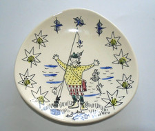Vintage 1970s Norwegian Stavangerflint Fisherman 7" / 18cm Triangular Wall Plate