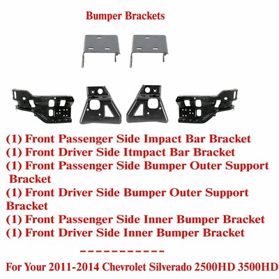 Front Steel Bumper Bracket Set (LH & RH) – Impact Bar For Silverado 2500/3500 HD