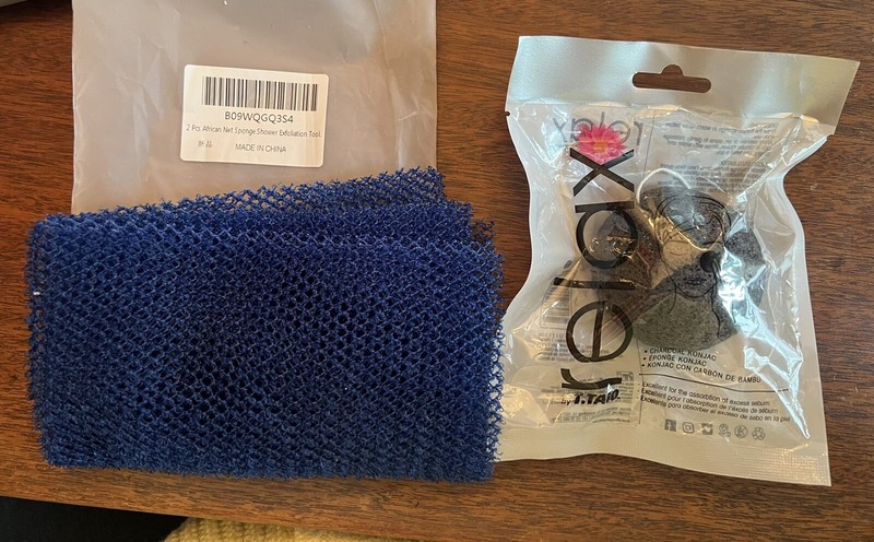 Lot Of Bathing Sponges NEW 1 Konjac sponge and 2 African exfoliating sponges