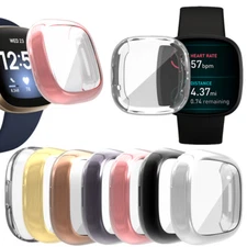 Soft TPU Screen Protector Case Cover for Fitbit Versa 3 4/Sense 2 1 Full Bumper