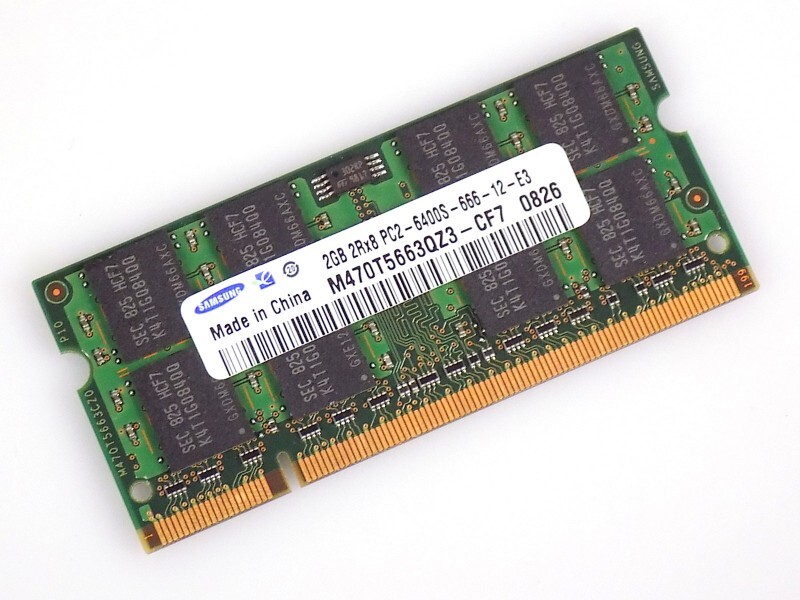 2GB Samsung M470T5663QZ3-CF7 DDR2-800Mhz PC2-6400S SO-Dimm CL6 1.8V Notebook RAM