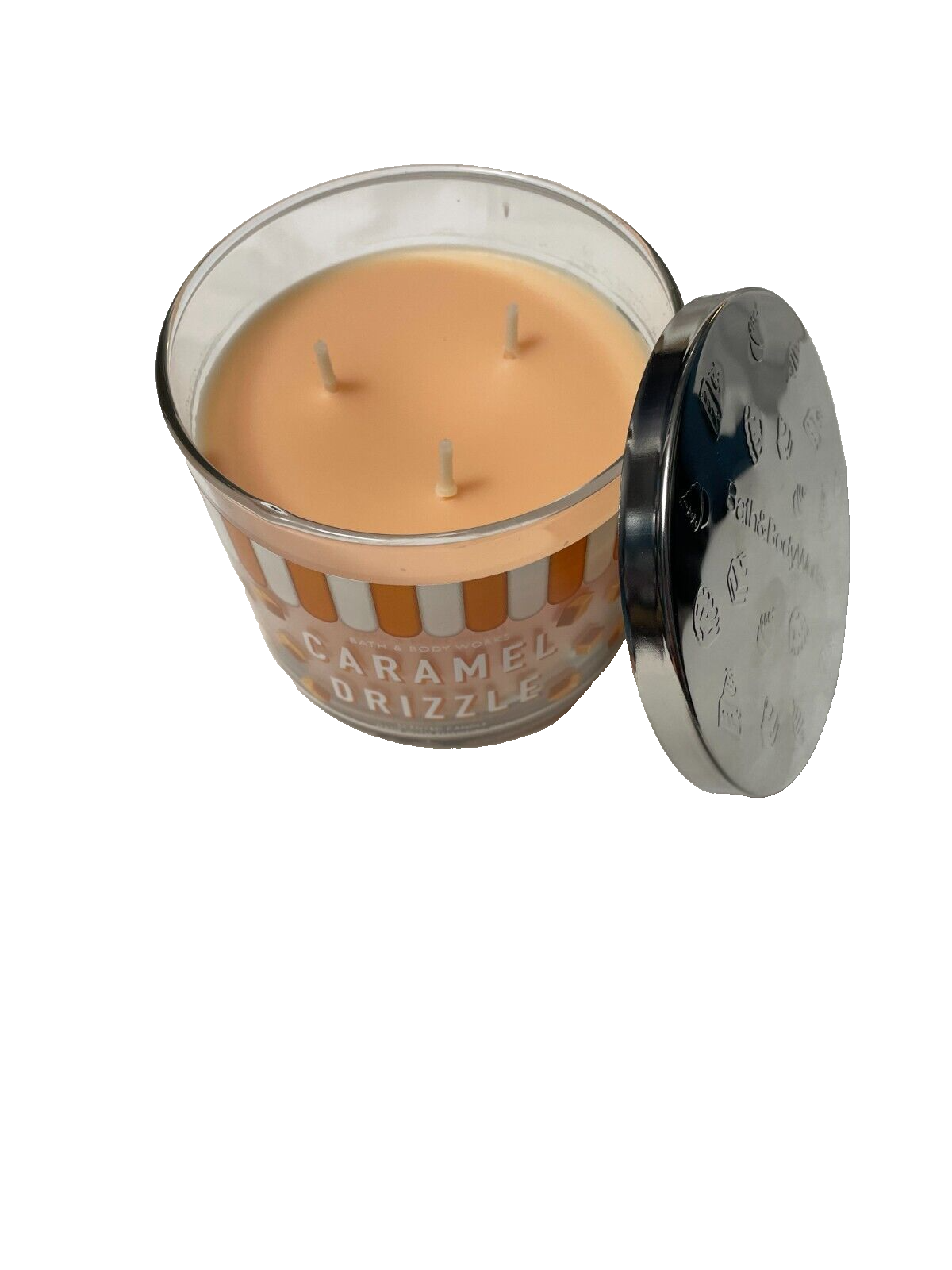 Bath and Body Works 3 Wick Candle Caramel Drizzle Sugar Cane Essential
