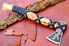 CUSTOM HANDMADE CARBON STEEL AXE HATCHET INTEGRAL VIKING THROWING TOMAHAWK 2400
