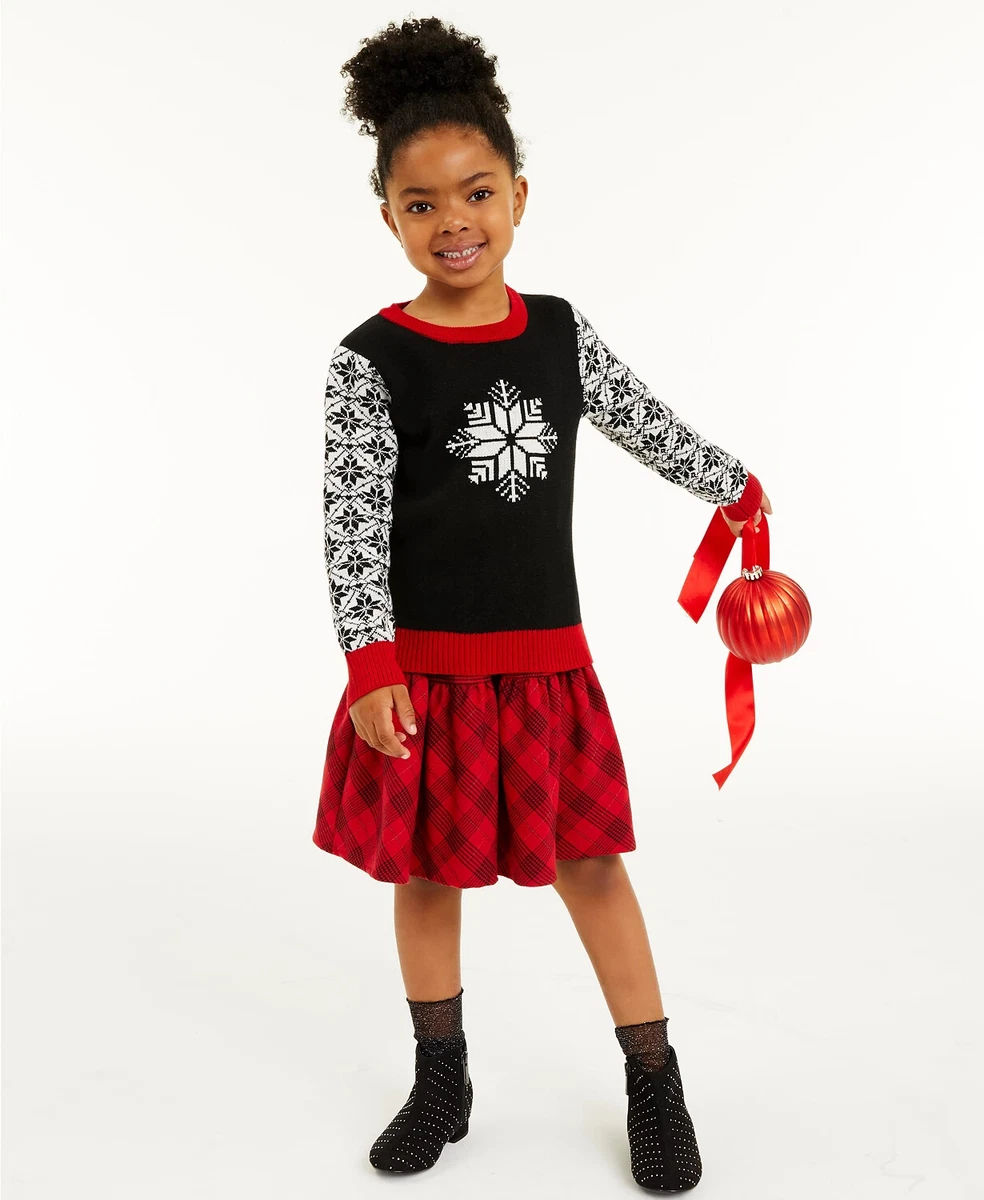Little Girls Snowflake Sweater Black with White Size 3T CHARTER CLUB $39 -  NWT | eBay