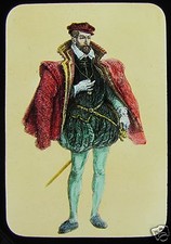 Glass Magic Lantern Slide GASPARD II DE COLIGNY C1900 FRENCH ADMIRAL 