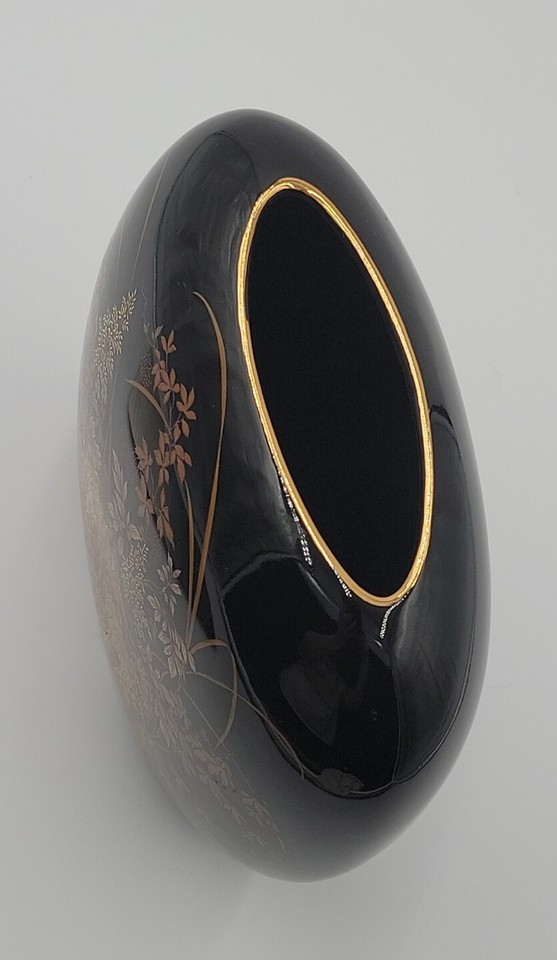 Tenmoku Kiku Vase Designed by Shibata Chinaware Ltd Toyo Japan Floral