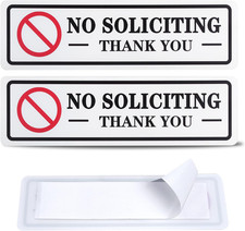 2 Pack No Soliciting Sign for House That Keeps Solicitors Away, 2 Super Strong T