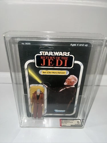 Vintage Star Wars Carded 65 Back-B (Obi-Wan)Kenobi Grey Hair Figure AFA 85 🔥