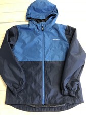 Eddie Bauer Jacket Youth Large 14/16 Blue Navy Hooded Windbreaker Lightweight