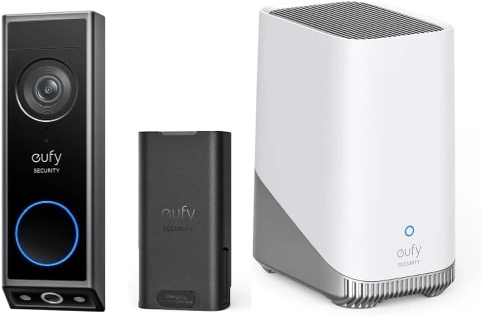 eufy Security 2K Video Doorbell Camera E340 Full HD Extra Battery HomeBase S380