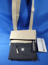 Sherpani Pica Crossbody Bag RFID Anti-Theft Outdoor Black & Off-White Travel NWT