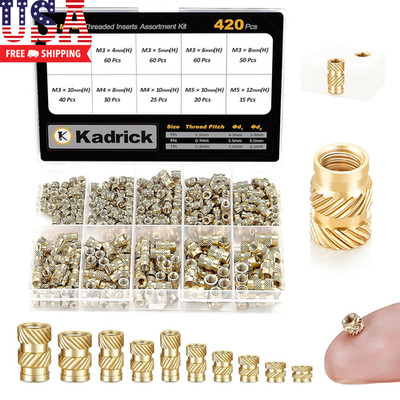 420Pcs M3 M4 M5 Threaded Inserts Assortment Kit for 3D Printing Components, Metr