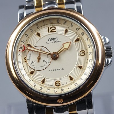 Vintage ORIS Pointer Date 7467B Herren Automatik Uhr Kleine Sekunde 35mm Gold...