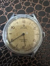 Vintage ANCHOR 15 Jewels Automatic Incabloc Swiss Watch 1940s 33mm Patina