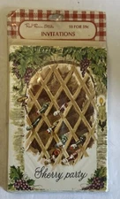 INVITATIONS CARDS SHERRY PARTY LOT of 10 New Sealed Vintage Red Fern Studio Wine