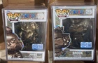 Funko Pop! One Piece Jinbe #2216 & Brook #2215 Bronze Statue Set In Hand