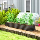 Galvanized Raised Garden Bed Planter Box, 7.9 x 2 x 1ft, Dark Grey