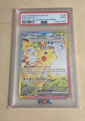 PSA 9 Pokemon Pikachu EX Surging Sparks Special Illustration Rare