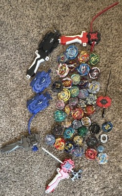 Beyblade Burst Mixed Lot 35+ Tops + Launchers + added parts  