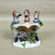 Tii Collections Holiday Christmas Duck Caroling Trio Resin Figurine