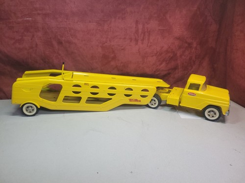 Camion Transporteur Tonka Vintage - 50 Cm De Long En Métal - Patiné Par Le Temps