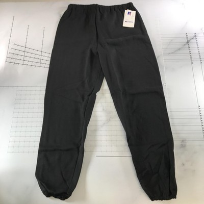 Vintage Russell Athletic Sweatpants Mens XL Black NuBlend Fleece Elastic Cuffed