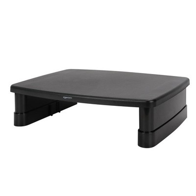 Amazon Basics Height Adjustable Monitor Stand Riser with Storage Black