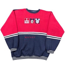 Vintage 90s Disney Mickey Mouse Embroidered Crewneck Sweatshirt Size Large