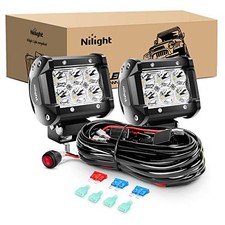 ZH009 LED Light Bar 2PCS 18W Spot Off Road Lights with 16AWG Wiring Harness