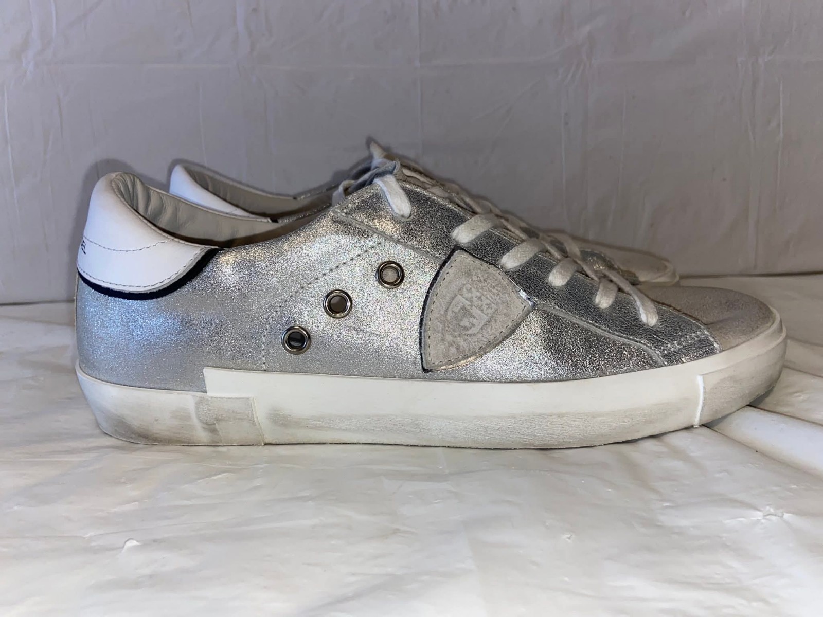 Philippe Model Silver White Leather Sneakers Wome… - image 1