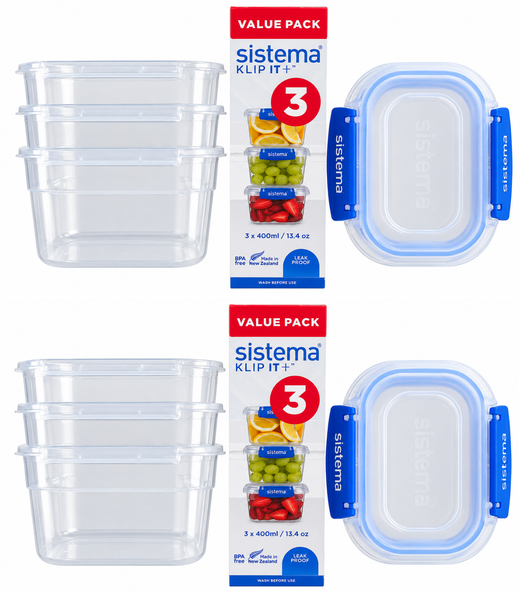 6X Sistema Klip It+ Frischhaltedosen 400Ml Bpa-Frei Stapelbar Auslaufsicher-image